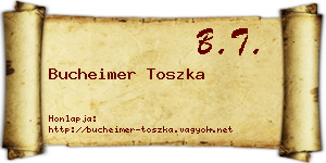Bucheimer Toszka névjegykártya